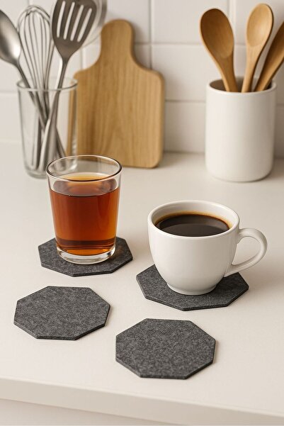 hebmeyy Felt Coasters, Mug, Cup Coasters Set of 4, Hexagonal Coasters