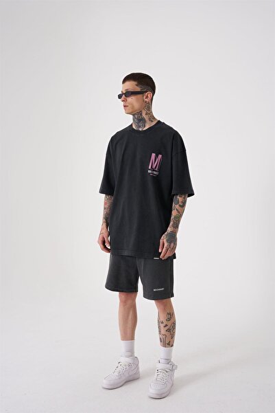 Machinist Ανδρικό μπλουζάκι One Nine87 με τύπωμα Washable oversized Asp-Pink