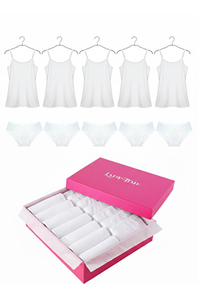 Altınay 10-Piece Dowry and Bridal Bundle Set - String Strap Tank Top and Jacquard Panties Set Package - Gset3