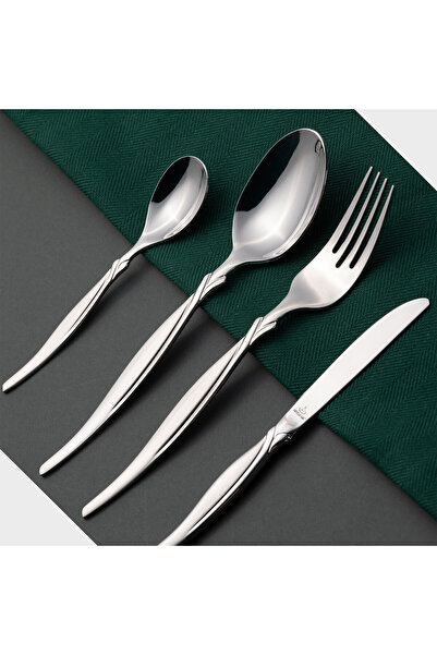 Arshia Arshia Silver Cutlery Set, 26 Pieces with Stand