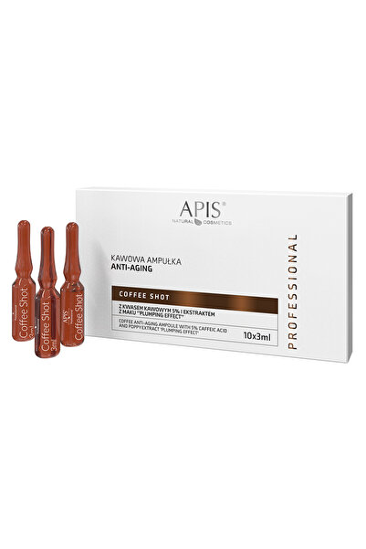 Apis Natural Cosmetics Coffee Shot anti-aging ampoules with caffeic acid and poppy seed extract, 10 x 3 ml