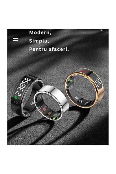 VeReTech Smart Ring, Advanced Monitoring, Water Resistant, Android/iOS, Wireless Charger, Size 13, Black