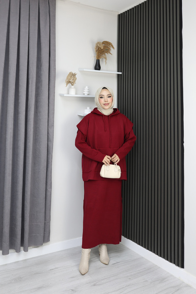 sorisso Knitwear Set Hooded Sweater and Dress