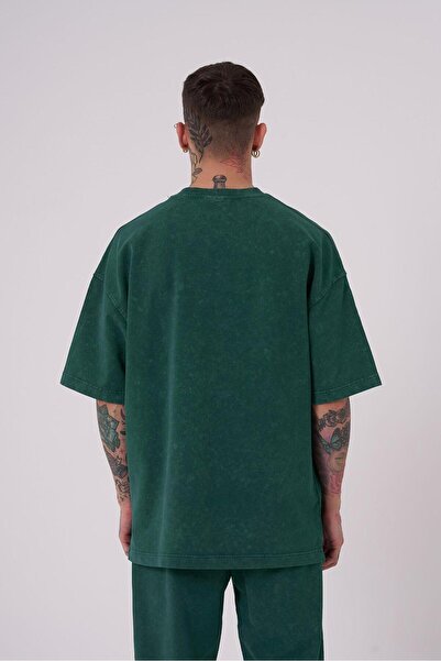 Machinist Ανδρικό μπλουζάκι Washing Luxury oversized Oil Green