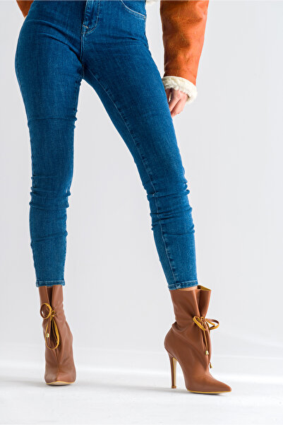 AYAKKABI PRENSİ Δαντέλα Elba με λεπτομέρεια σε καφέ ματ χρώμα