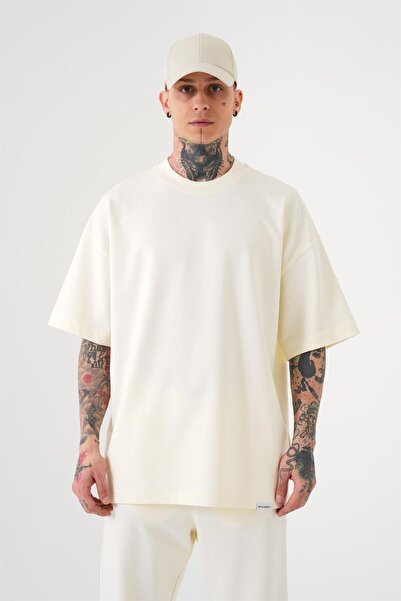 Machinist Ανδρικό βασικό βαμβακερό μπλουζάκι oversized βαμβακερό λευκό