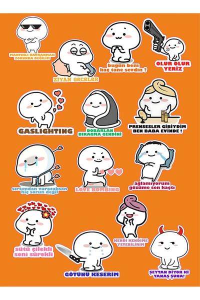 hediyenebak مجموعة ملصقات ذات طابع كيوبي |   ملصق للكمبيوتر المحمول والكمبيوتر الشخصي والتابلت والهاتف والدفتر ومجلة البوليت جورنال