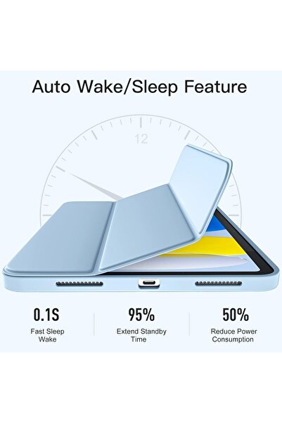 Generic Smart Cat Cot Folio Case for iPad 10th & 11th Generation – Tri-Fold Stand Cover