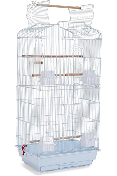 Egardenkart قفص طيور معدني مقاس 41 بوصة - قفص طيور مفتوح من الأعلى مع مجاثم خ...