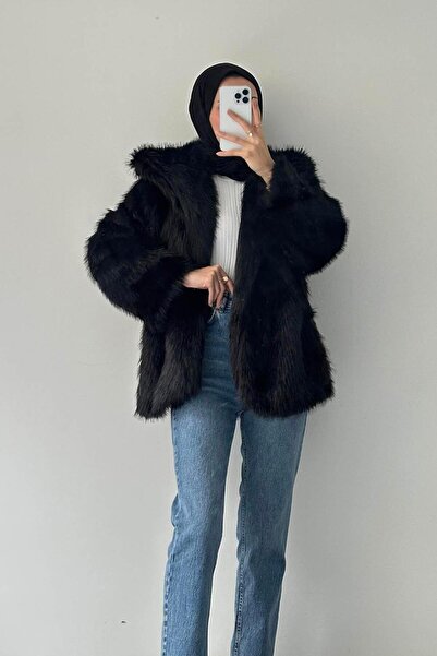 lamelif Fur Coat Black
