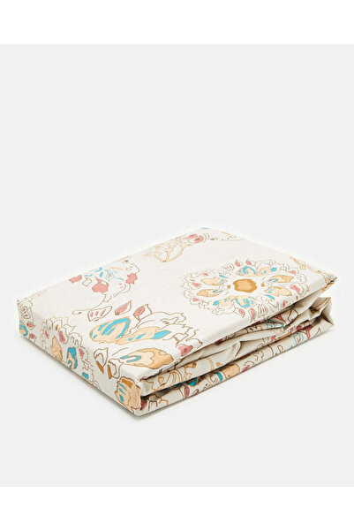 REDTAG Beige Printed Fitted Sheet (Double Size)