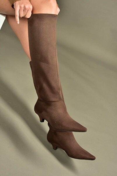 Fox Shoes V404012302 Brown Suede Short Heeled Women's Boots