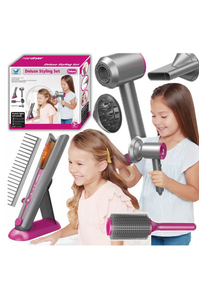 Gotel Set Frizerie pentru Copii – Uscător de Păr, Placă de Îndreptat și Acces...