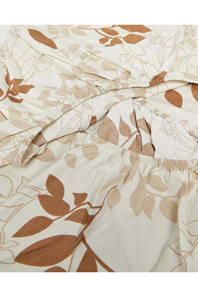 REDTAG Beige Printed Fitted Sheet (Double Size)