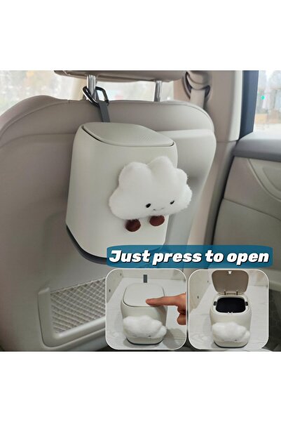 TERRIFI Car Can Garbage Bin, Cartoon Hanging Car Trash Can (Smiling Cloud)