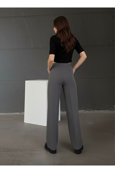 HA-KA GİYİM Women's Palazzo Pleated High Waist Imported Fabric Doubleface High-Quality Product Does Not Shrink or Fade