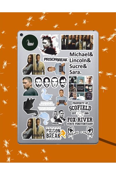 hediyenebak مجموعة ملصقات بتصميم سلسلة مسلسلات 'هروب من السجن' |   ملصق للكمبيوتر المحمول والكمبيوتر الشخصي والتابلت والهاتف والدفتر ومجلة البوليت جورنال