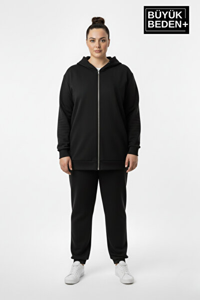 Superlife Women's Plus Size Zippered Hooded Sweatshirt Cardigan - Comfortable Fit Spr26Bhr960