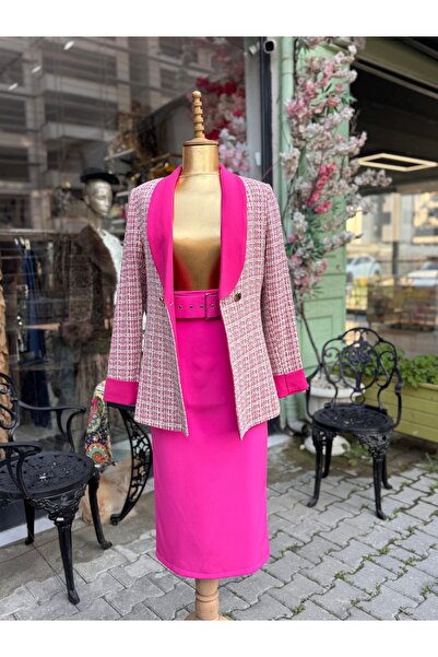 ŞEHRAZAT BUTİK Button Detailed V-Neck Design Stylish Jacket