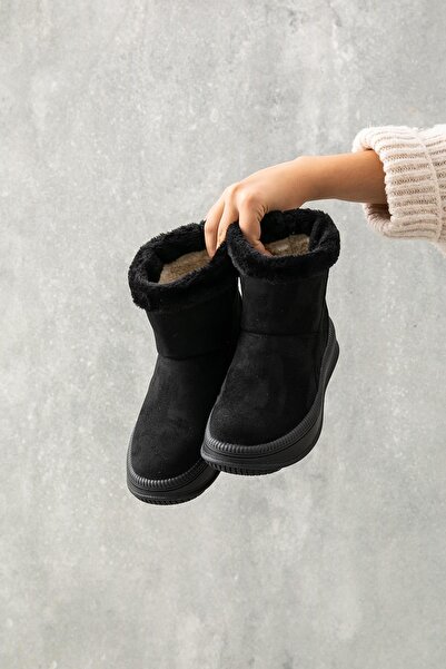 Golder Γυναικείες χειμερινές μπότες με μαύρη αντιολισθητική σόλα με μάλλινη επένδυση