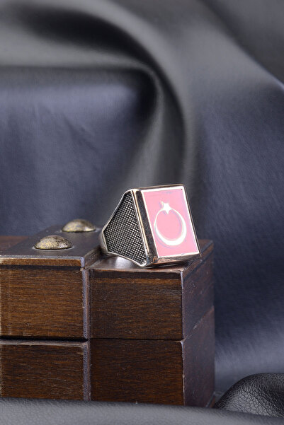 innuendo jewelery Ay Yıldız Model Mineli Gümüş Erkek Teşkilat Dizisi Yüzüğü