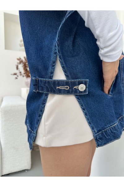 KENE JEANS Women's Poncho Oversize Denim Vest