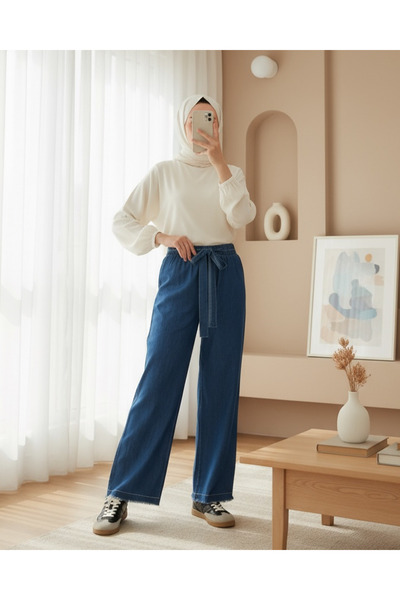 Modamorfo 6469 Bol Leg Jeans Pants - Dark Blue