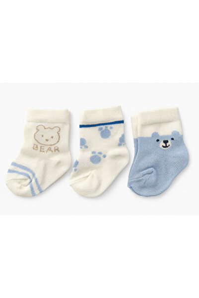 Bebitof Newborn Baby Boy Bear 3 Pairs of Socks