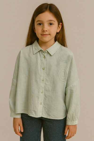 NK Kids Taşlı Kız Çocuk Gömlek
