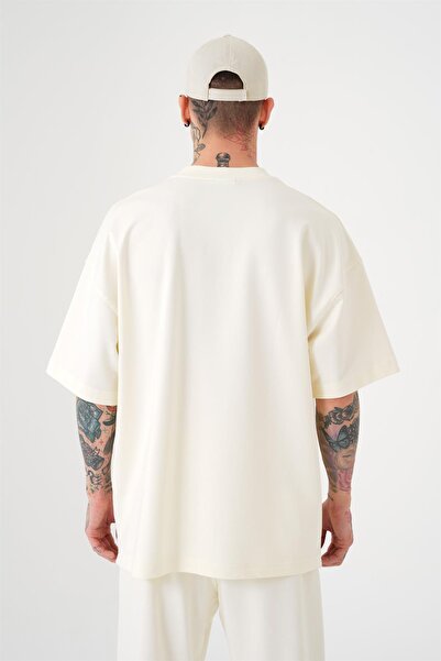 Machinist Ανδρικό βασικό βαμβακερό μπλουζάκι oversized βαμβακερό λευκό