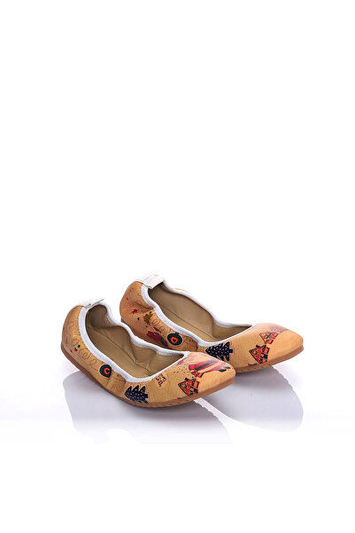 Streetfly Christmas Themed Printed Colorful Foldable Women's Ballerinas