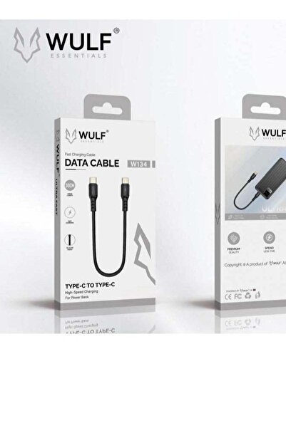 WULF W134 30cm Type-C to Type-C Fast Charging & Data Sync Cable – Ultra Durable & Compact Design
