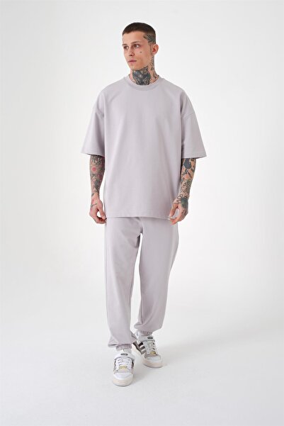 Machinist Ανδρικό μπλουζάκι Basic Cotton oversized Pearl Grey