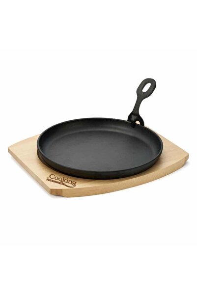 Heinner Platou rotund de servire, 22 cm, din fontă pură, cu mâner detașabil ș...