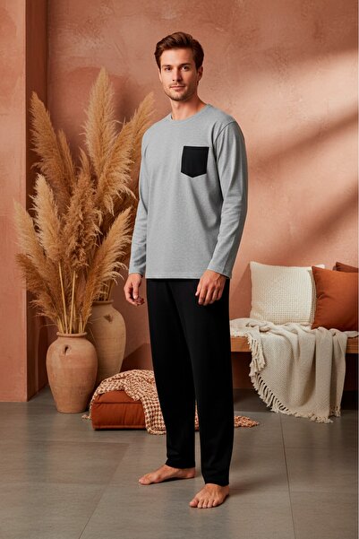 LİLA İÇ GİYİM Men's Interlock Winter Pajama Set