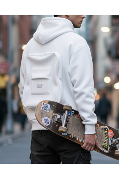 Touz Moda Bag Detail Streetwear Hooded Cardigan