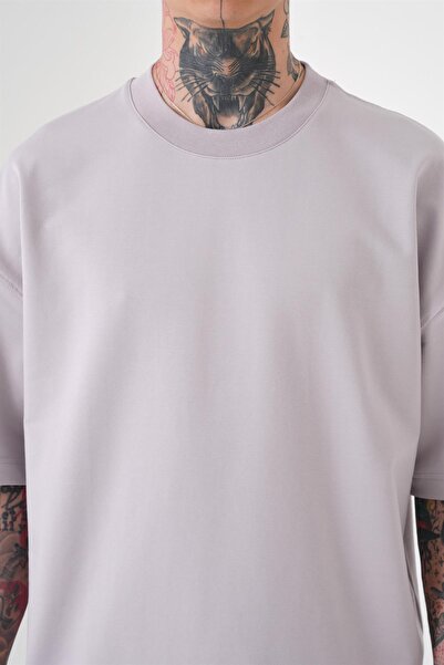 Machinist Ανδρικό μπλουζάκι Basic Cotton oversized Pearl Grey