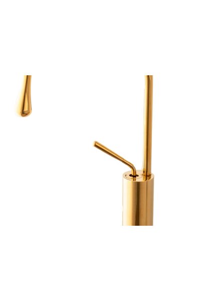 Trendy's Countertop mounted washbasin mixer, next to the washbasin, gold