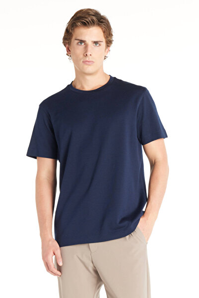 Ted Baker LACİVERT YÜNLÜ BİSİKLET YAKA KISA KOLLU TSHİRT