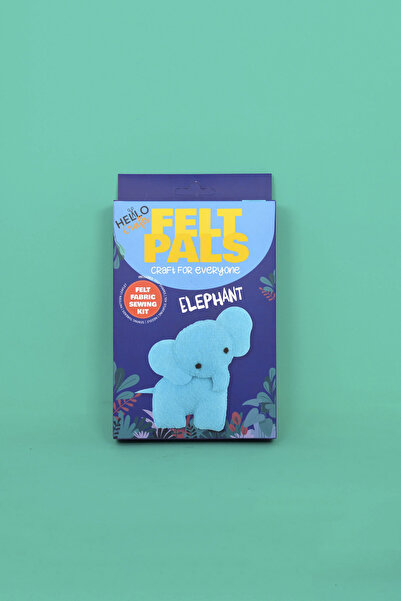 Hello مجموعة خياطة الفيل بالقماش (فيلت بالز إلفيت) باللغتين التركية والإنجليزية