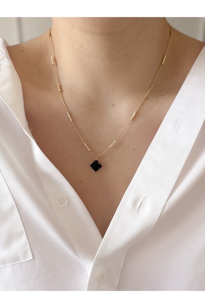 CHARMLUCKY Special Series Dark Blue Single Stone Necklace