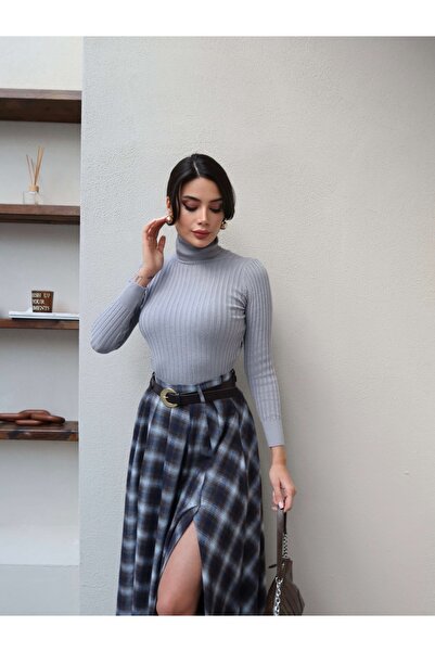 ESRAHELVACI Flared Skirt with Belted Slit Detail