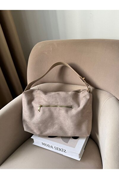 Moda Sekiz Women's Suede Large Size Crossbody Hand and Shoulder Bag