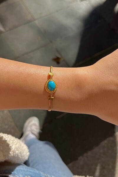 Erer Gümüş Gümüş firuze taşlı bileklik hs865e3