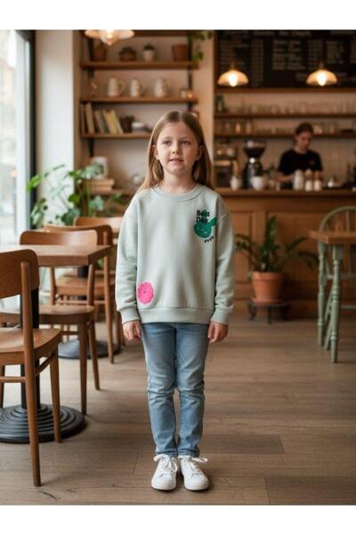 Zekids Hanorac subțire cu mânecă lungă din bumbac pentru fetiță, cu model de ...