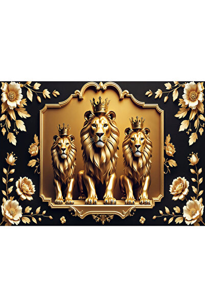VIODESIGN Fototapet 3D, autoadeziv, Golden Lion , multicolor,120x200 cm 3D204