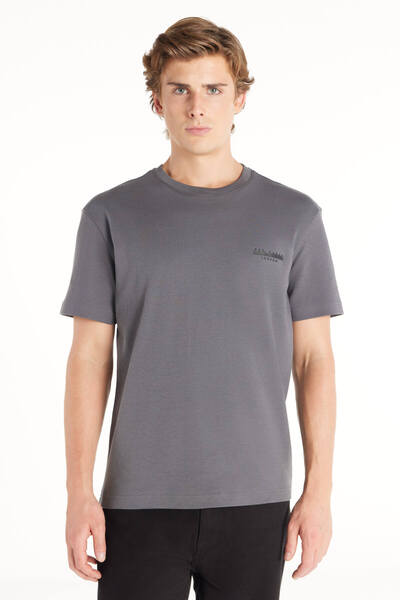 Ted Baker ANTRASİT LOGOLU BİSİKLET YAKA KISA KOLLU TSHİRT