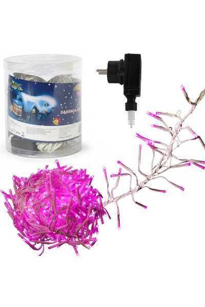 Goliat Lampki choinkowe 288 led typu gąsienica Cluster w kolorze różowym 2 m