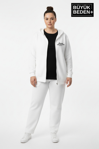 Superlife Γυναικεία φούτερ μεγάλου μεγέθους με φερμουάρ με κουκούλα Unified με τύπωμα Ζακέτα SPR26BHRK924