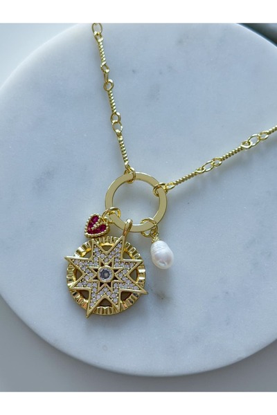 CHARMLUCKY ÖZEL SERİ YILDIZ KALP CHARM KOLYE(70CM)